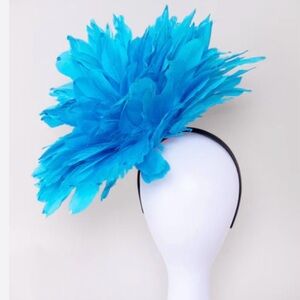 Natasha Denona Turquoise Feather Statement Headband
